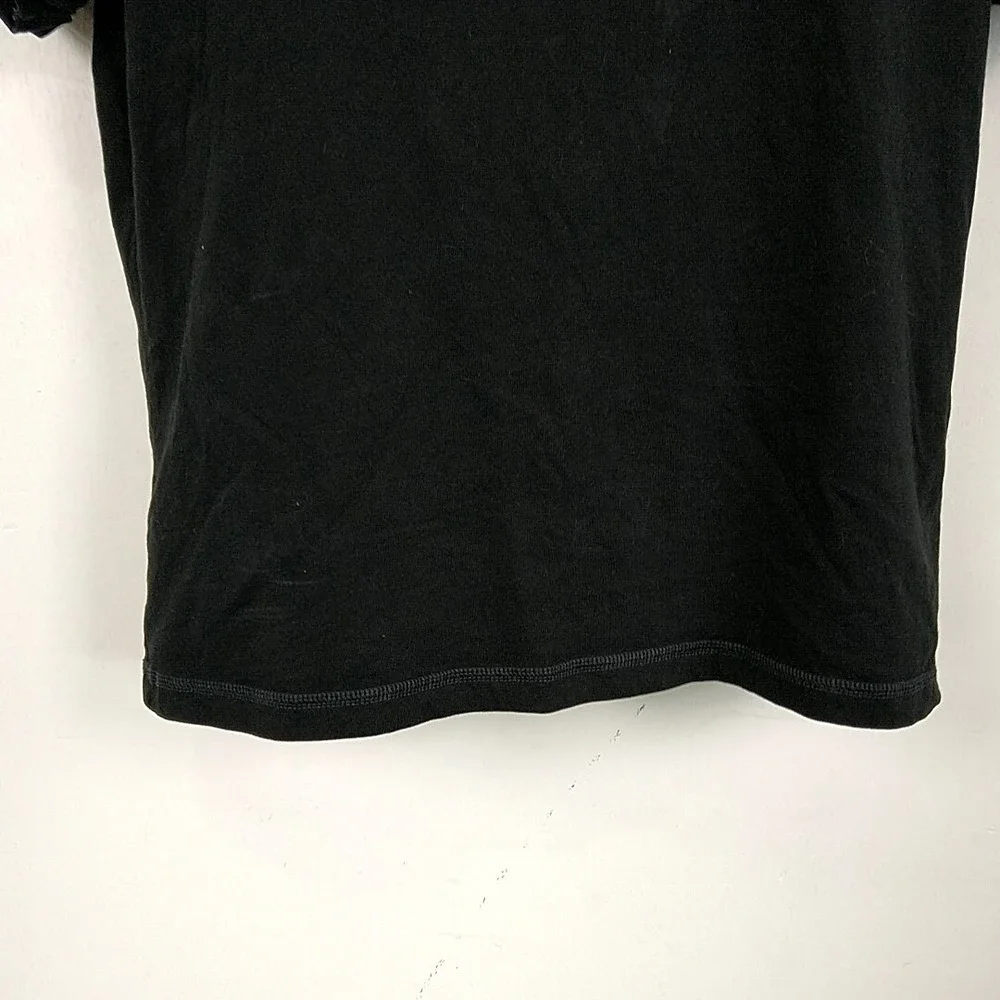 Nike Air‎ Womens XS T Shirt Black Spellout Graphic Short Roll Cuff Slv Oversized